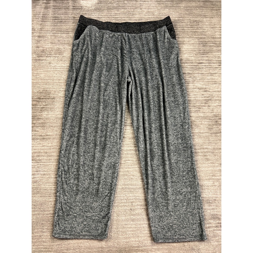 ClimateRight Cuddl Duds Lounge Pants Womens XL Gray Heathered Wide Leg Pockets